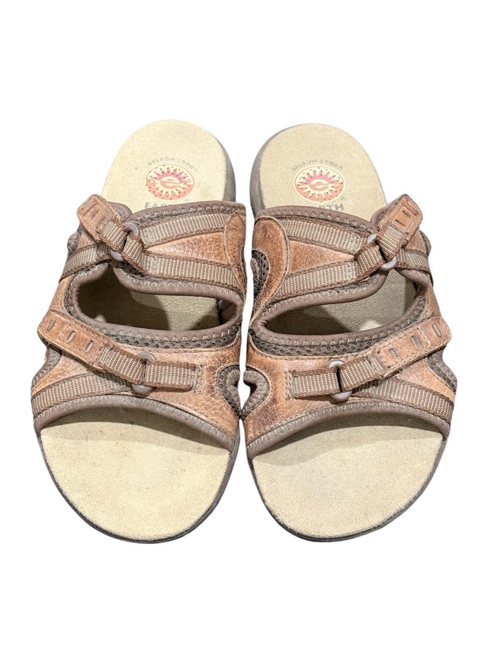 EARTH SPIRIT Gelron 2000 Women Leather Adjustable Comfort Strap Sandals SZ 7